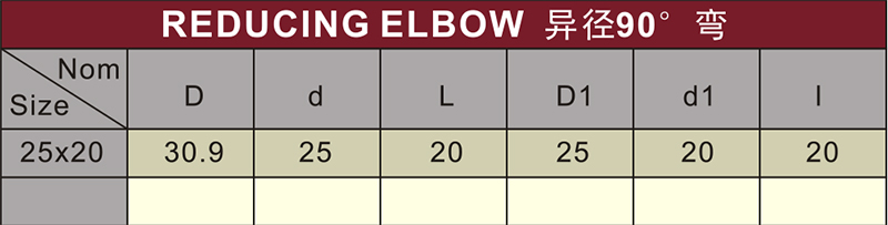 din pn10 water supply upvc reducing elbow 90°