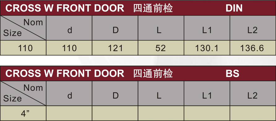 bs5255 drainage upvc cross with door