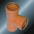 din drainage upvc tee rubber spigot grey color 