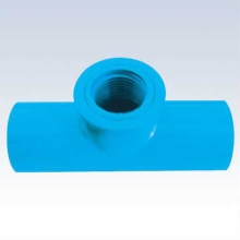 upvc jis k-6743 pressure female tee blue color 