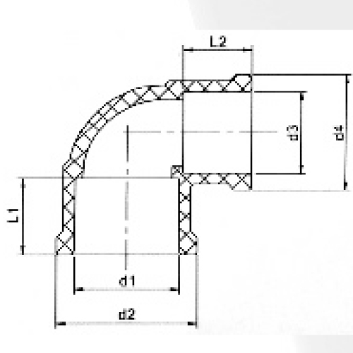nbr5648 water supply upvc female elbow 90° grey 