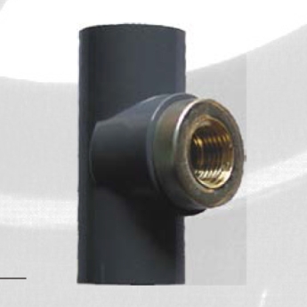 astm sch80 upvc female tee dark grey color 