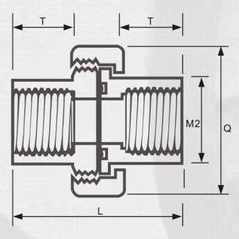 astm sch80 upvc female union dark grey color 